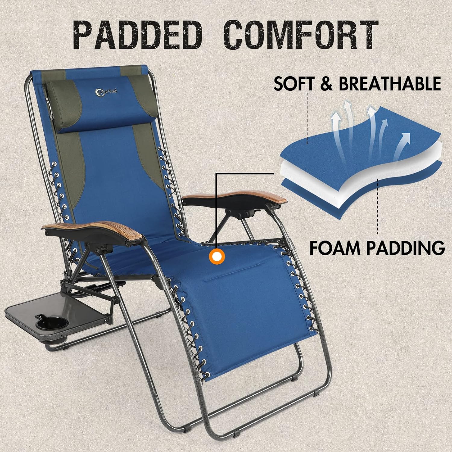 Zero Gravity Reclining Patio Chair with Cup Holder