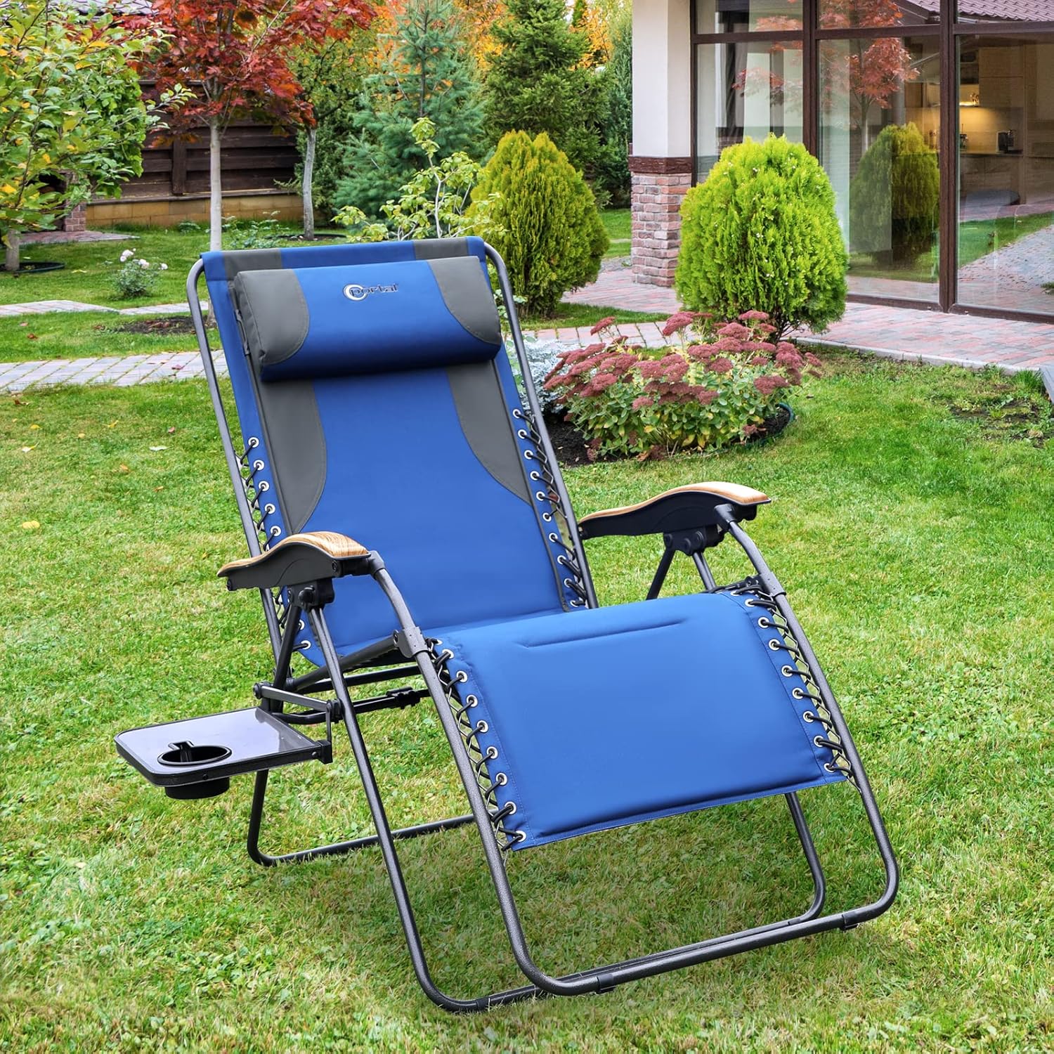Zero Gravity Reclining Patio Chair with Cup Holder